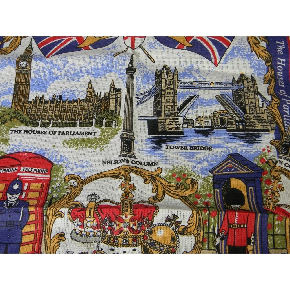 London England Tea Towels Set of 2 18x28 Cotton British Landmarks Souvenir